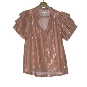 ANNA CATE RUFFLE SLEEVE WOMEN'S TOP‎ SIZE XS